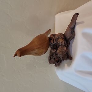 Vintage Driftwood Bird Wood Sculpture Figurine | Mid-Century Modern Minimalist